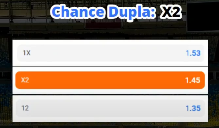 chance dupla: X2