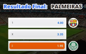 Resultado final: Palmeiras ganha